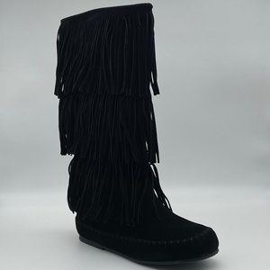 grey moccasin boots